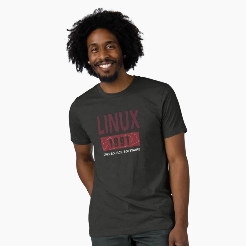 Retro Linux 1991 100% cotton printed tee Funny Developer Gift t shirt for Software Engineer Graphic clothes All size Tops