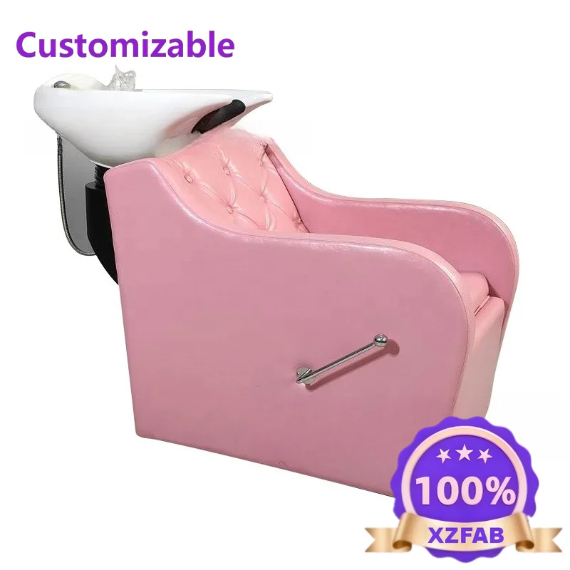 Factory Direct 2026 Barbershop special shampoo bed, sitting semi-reclining hair punch bed, shampoo flush bed, salon furniture