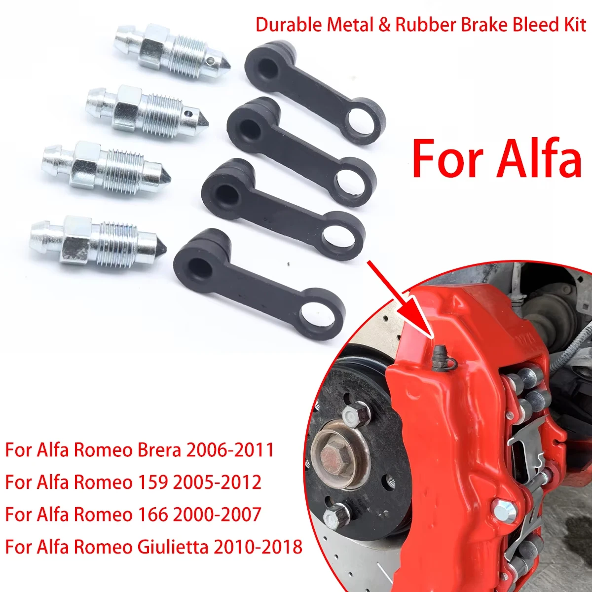 

Front RearLeft Right Caliper Bleed Nipples Screws Repair Kit Replacement Accessories For Alfa Romeo Brera 159 166 Giulietta 2010
