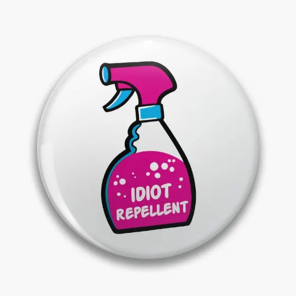 Idiot Repellent Spray  Soft Button Pin Creative Funny Collar Cartoon Brooch Decor Clothes Cute Jewelry Lover Lapel Pin Hat Gift