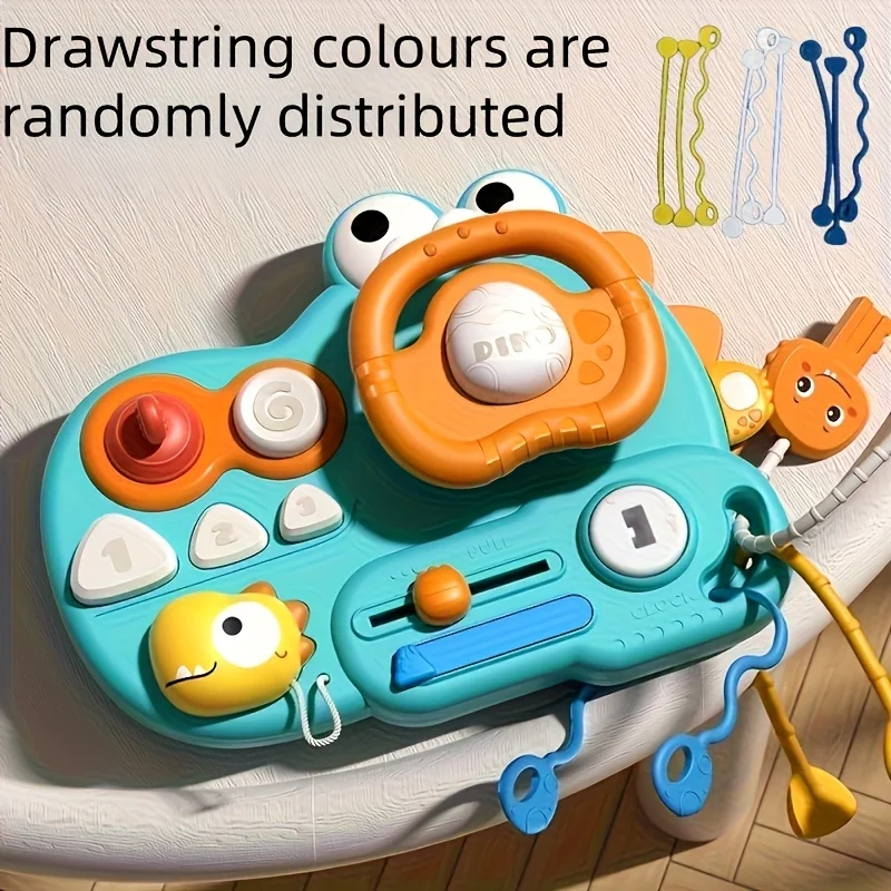 공룡 시뮬레이션 운전 자동차 핸들 장난감 다기능 교육용 학습 보드 유모차 운전 감각 장난감 어린이용