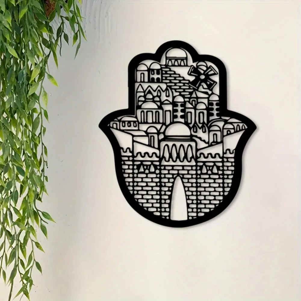 CIFBUY Iron Wall Art Islamic Architecture Jerusalem Holy City Metal Sculpture Weatherproof Rustic Home Decor view 4