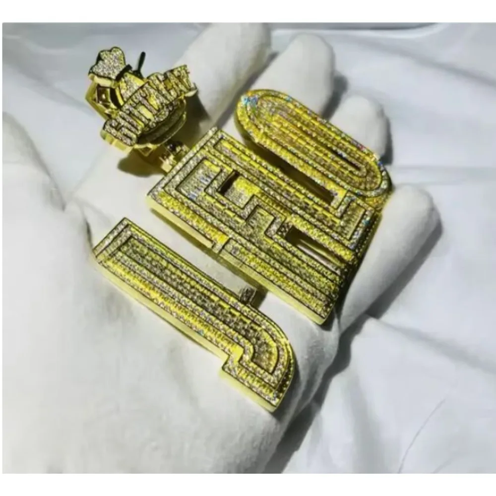 

Ожерелье с подвеской в виде букв HFLO в стиле хип-хоп, полностью инкрустированное цирконами, с покрытием – Хит продаж, аксессуар для уличной моды, colgantes