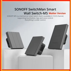 Interruptor de Pared Inteligente WiFi SONOFF M5 86 120 1C 2C 3C Matter, Interruptor Inteligente R5, Controlador de Escenas Ewelink, Compatible con Alexa