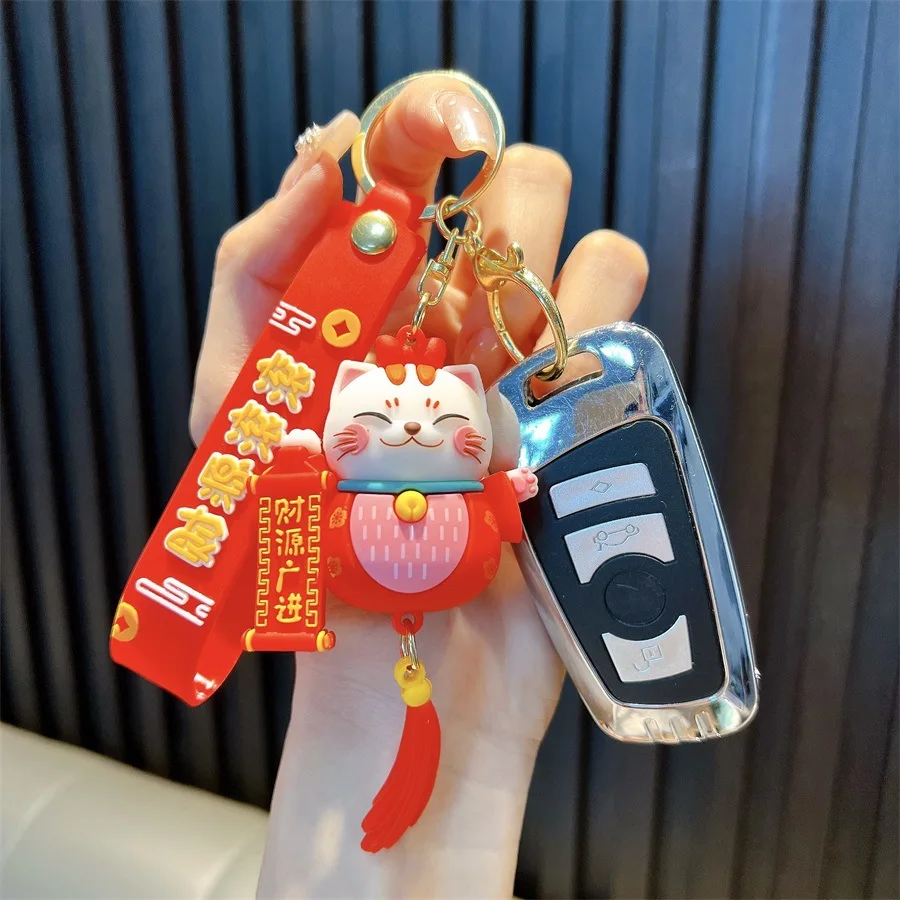 New Chinese New Year Snake Year Keychain Cute Lucky Zodiac Pendant Fashion Couple Bag Pendant Car Keyring Small Gift