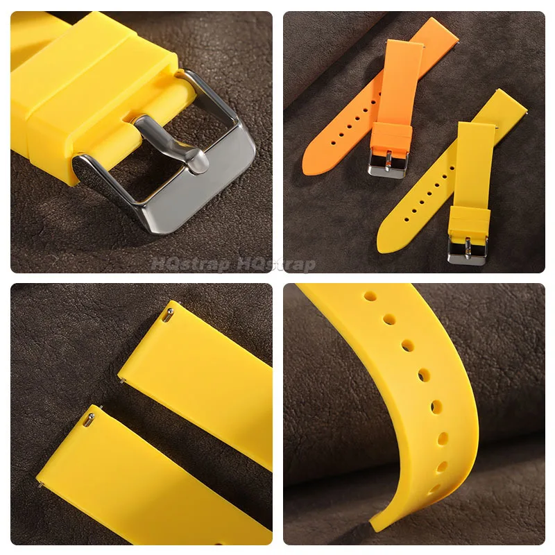 세이코 고무 스트랩 스포츠 방수 팔찌 퀵 릴리스 밴드 용 화웨이 GT3/4/5 용 16mm 18mm 20mm 22mm 실리콘 시계 밴드