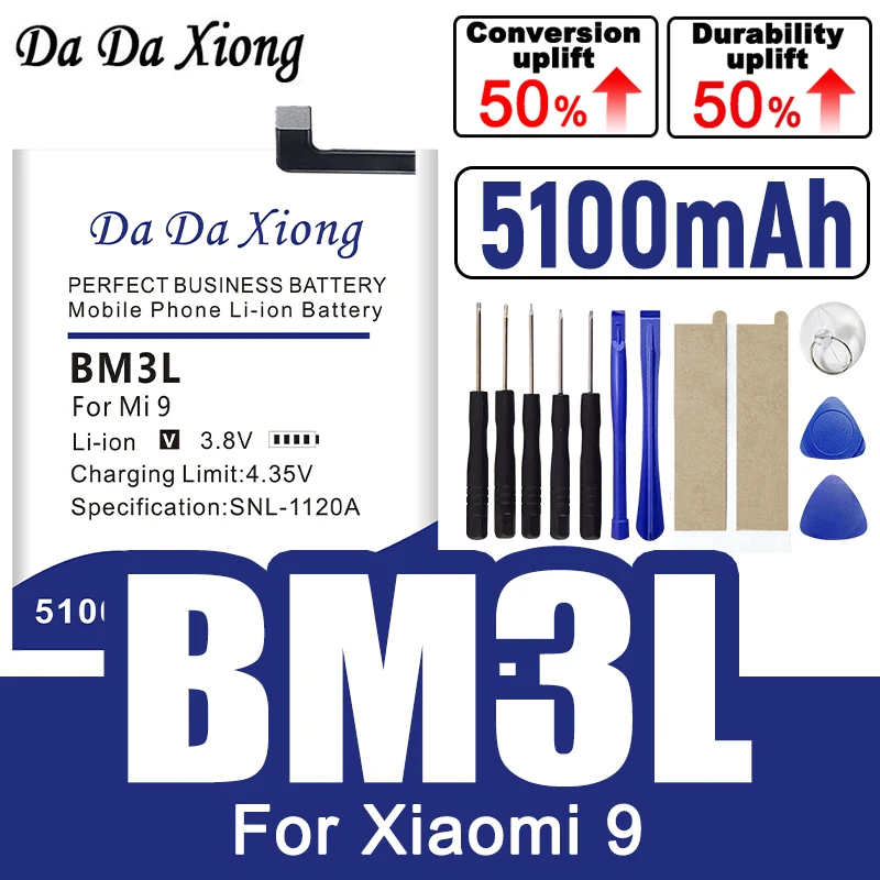 DaDaXiong 100% Brand-New 5100mAh BM3L Battery For Xiaomi 9 MI9 M9 MI 9 Phone Bateria