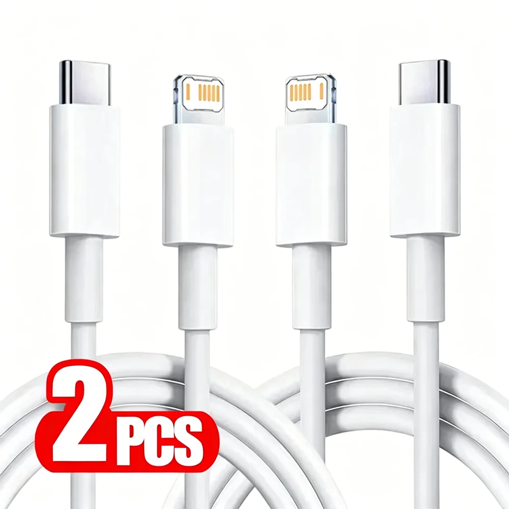 2PCS Fast Charging PD Cable For iPhone 11 12 13 Mini 14 Pro Max X XR XS Max 8 14 Plus Rapid Charge USB-C Data Sync Phone Cables