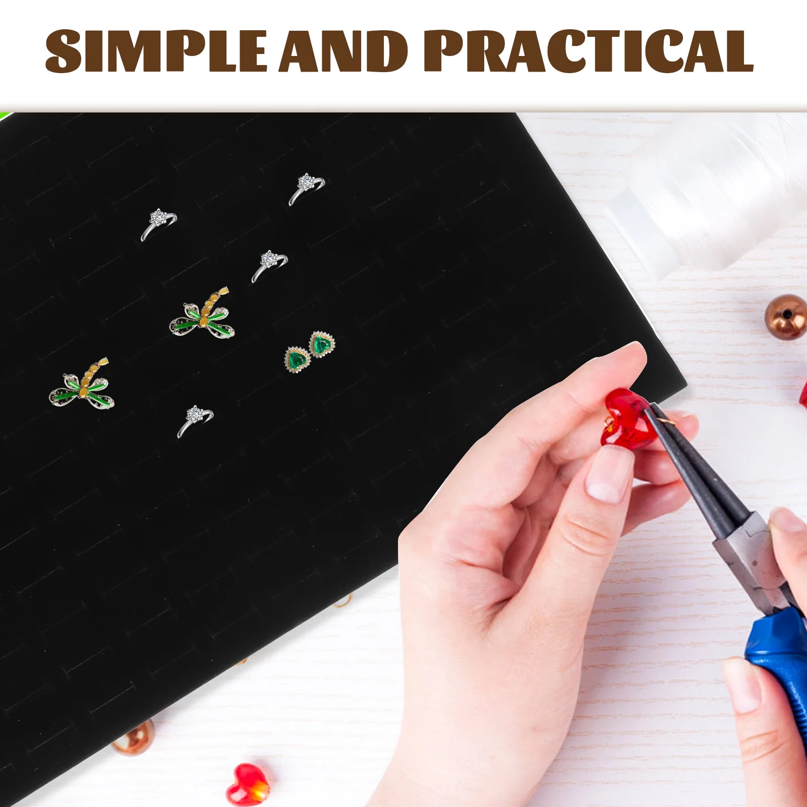 

Ring Tray For Jewelry Storage Ring Holder Insert Jewelry Organizer Tray Stackable Display Sponge Earring Pin Holder