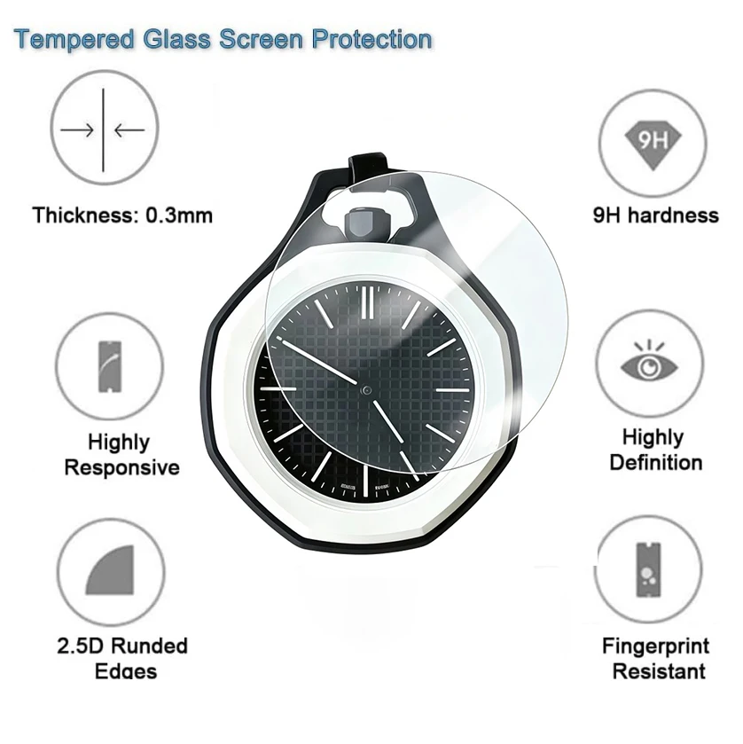 Screen Protector for Swatch X AP Royal Pop Pocket Watch Tempered Glass Film HD Clear Anti-scratch Protective Cover Accessories view 4