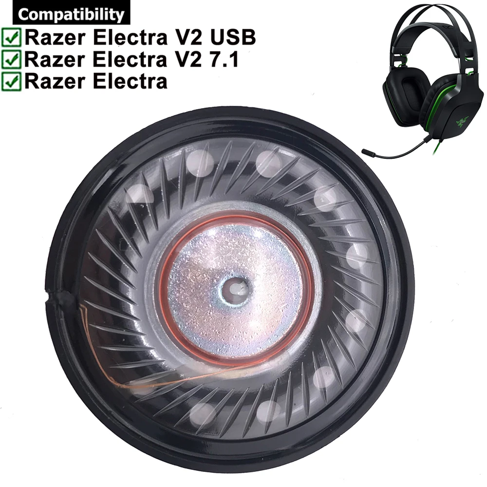 Diy 40mm substituição unidade de alto-falante motorista peças reparo para razer electra v2 7.1 usb wired jogos fones ouvido