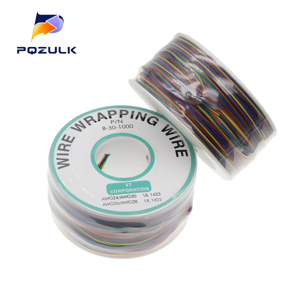 265m 8 Color 30AWG Jump Wire Wrapping Tinned Copper Solid PVC insulation Single Strand Copper Cable Ok Wire Electrical Wire XF30