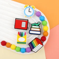 5/10PCS Silicone Focal Beads Book Pencil Alarm Clock Silicone Beads DIY Bracelet Necklaces Pen Accessories For Jewelry Making