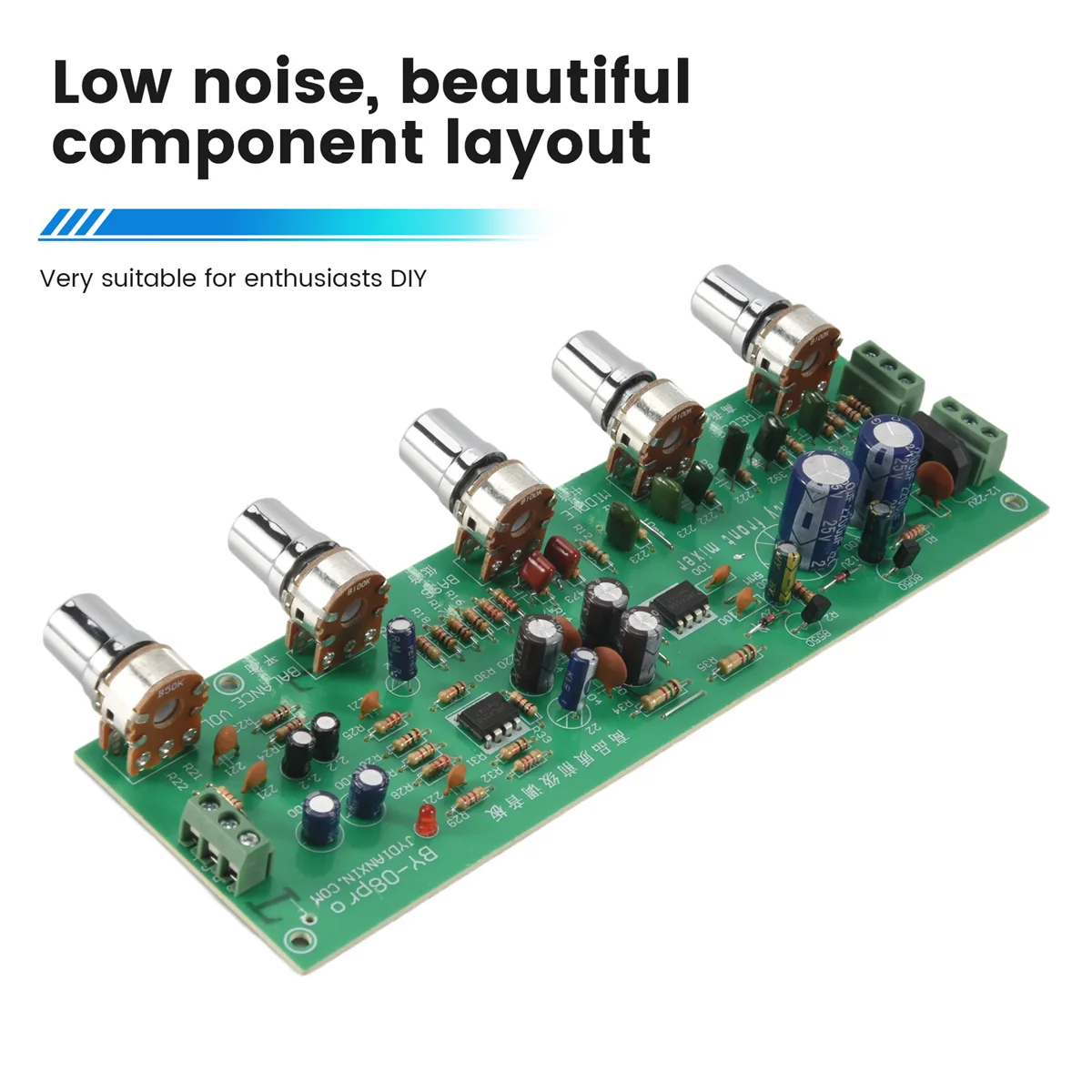 2.0 HIFI AN4558 Audio Preamplifier Bass Midrange Treble Balance Adjustable Audio Preamp Finished Board with Tone Control