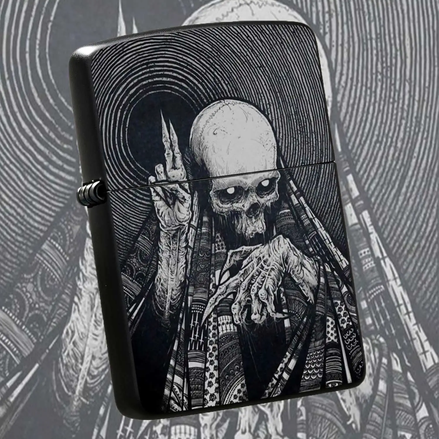 Vintage Dark Skull Flip-top  Windproof  Lighter Refillable Fuel Portable Pocket Style Trendy Personalized Dark Creative Design Textured Body Durable And Wear-resistant Suitable For Daily Carry Niche CoolItem Humorous and Fun