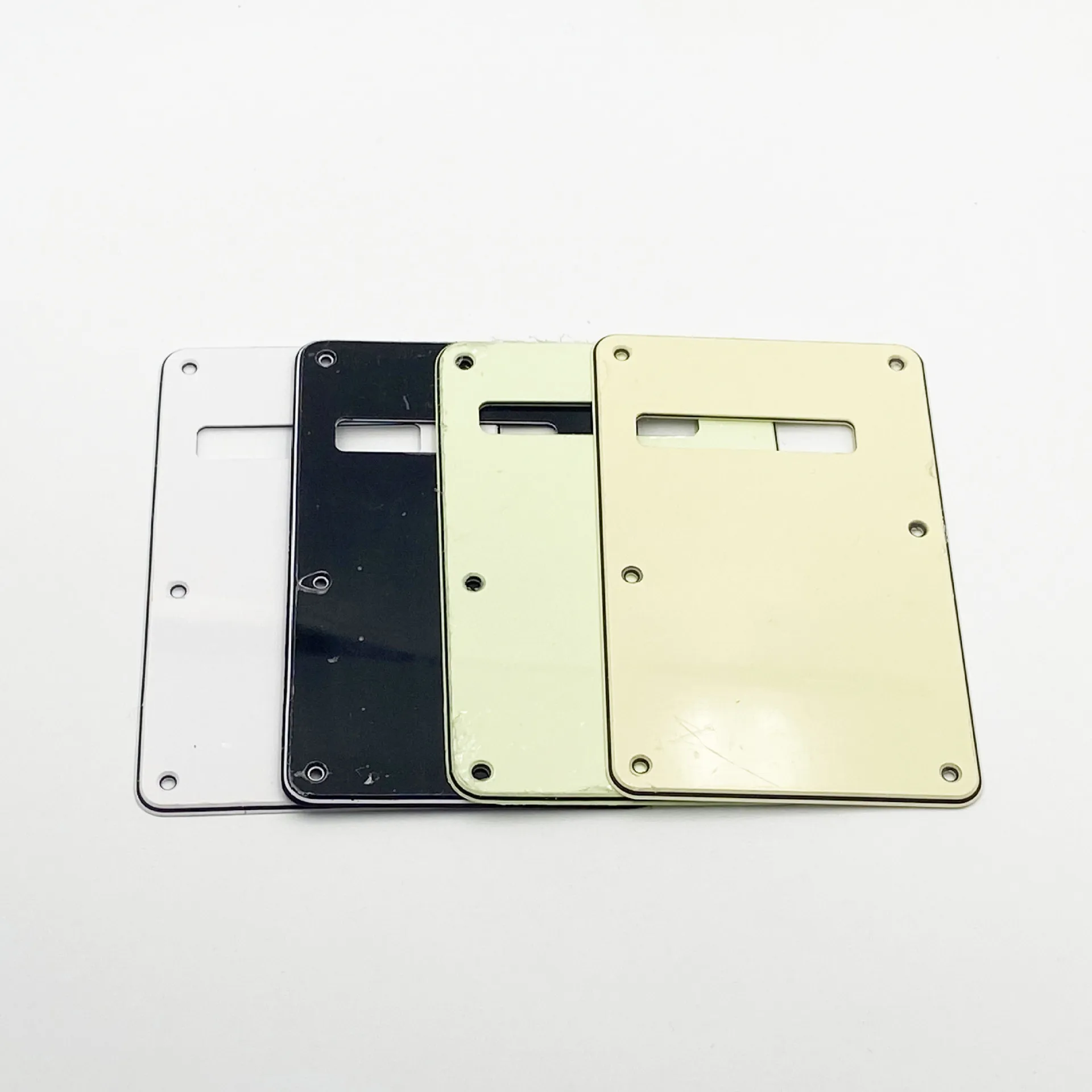 Guitar Replacement 3-Ply PVC Tremolo Cover For ST/SQ Electric Guitar Back Plate with Offset Slot 6-Screw Mount
