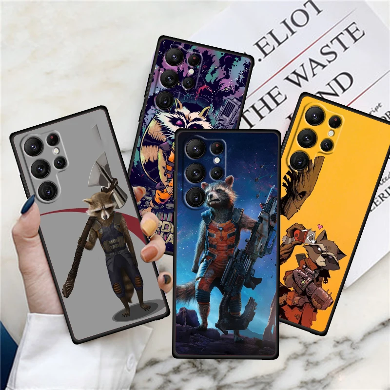 Rocket Raccoon Cool Movie For Samsung Galaxy S24 S23 S22 S21 S20 FE S10 S10E Plus Ultra Pro Lite 5G Black TPU Phone Case