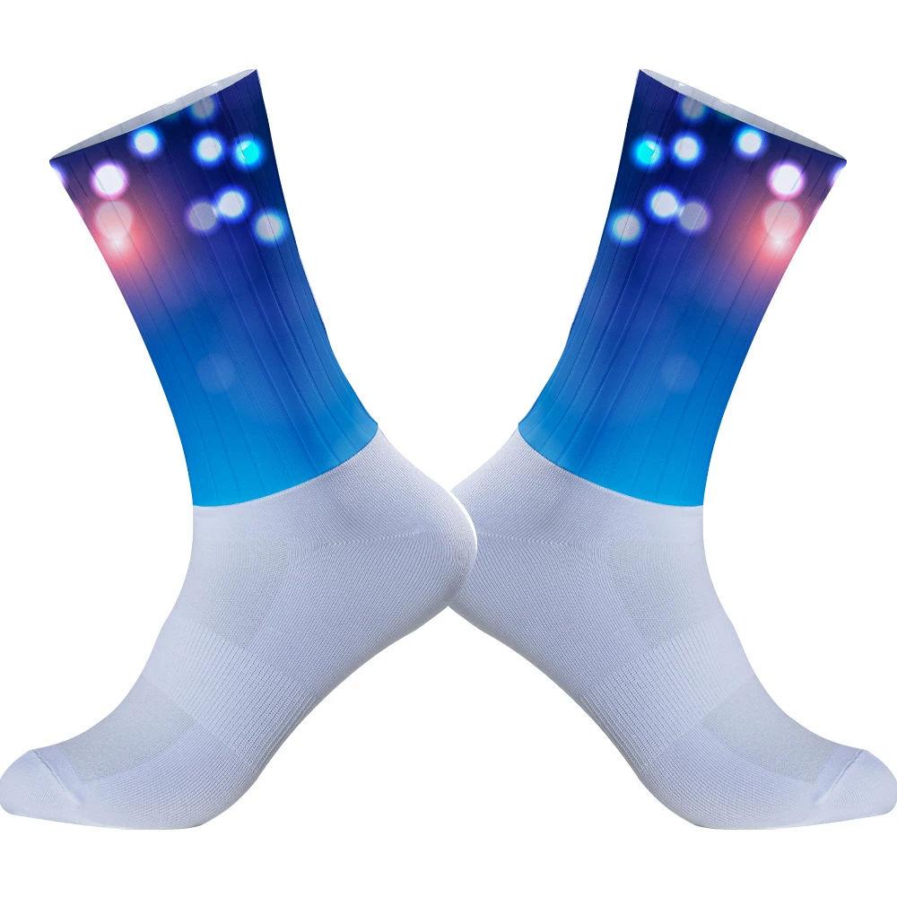 Chaussettes de vélo de route en silicone coordonnantes pour hommes, chaussettes de sport Aero Team, nouveau, 2024