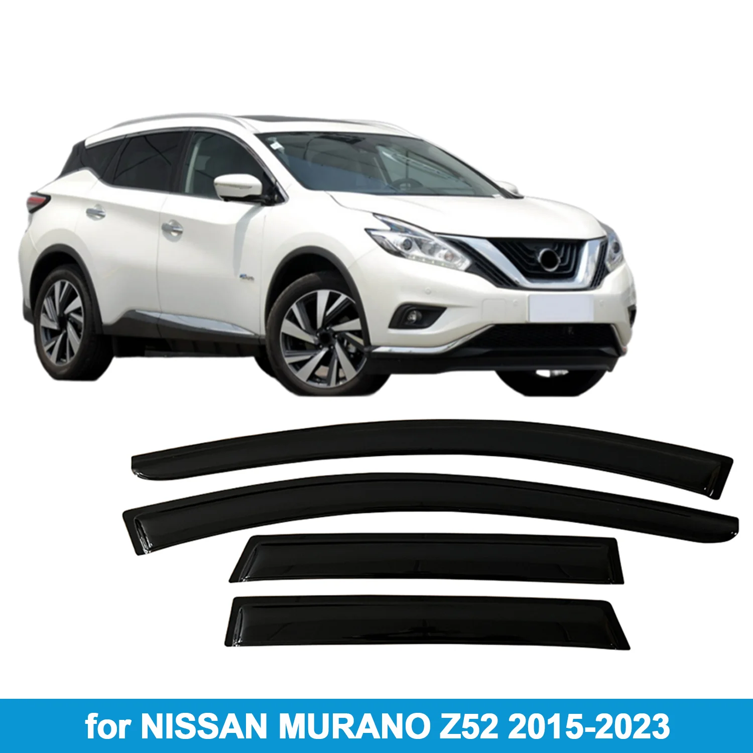 

Window Visor for NISSAN MURANO Z52 2015-2023 Rain Guard Side Vent Deflector Weathershield Outside-Mount Tape On