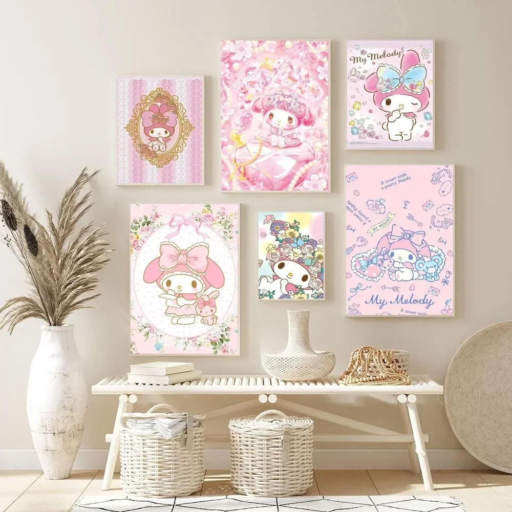 1pc Anime Sanrio My Melody Poster Wall Art Home Decor Room Decor Digital Painting Living Room Restaurant Kitchen Art