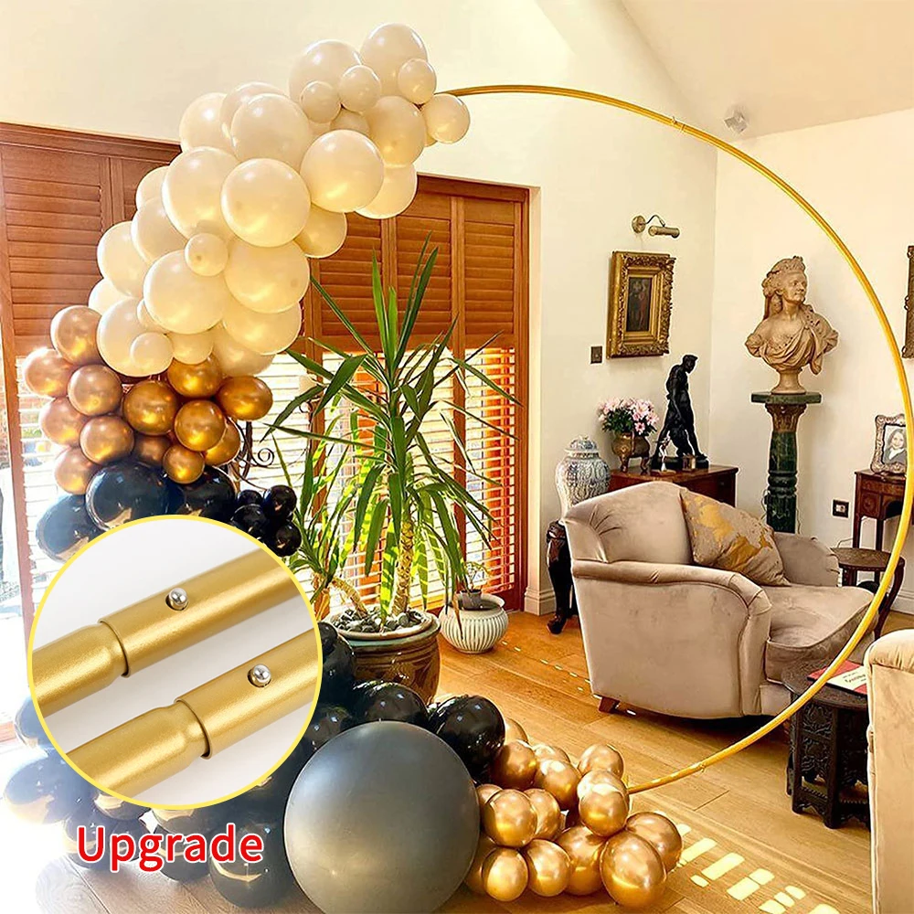 

Round Gold Metal Wedding Arch, Photo Booth Backdrop Stand, Birthday Party Decorations