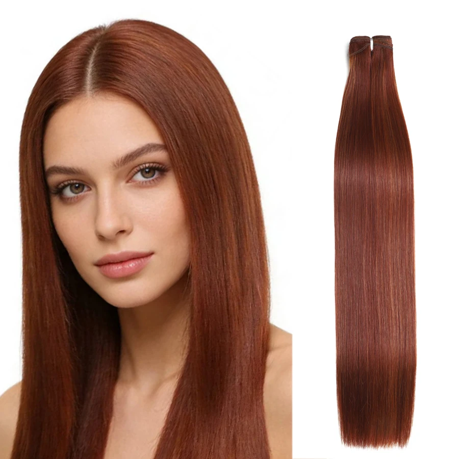 

26-дюймовые синие прямые синтетические волосы омбре для наращивания, гладкие, полный набор от корней до кончиков для плетения причесок