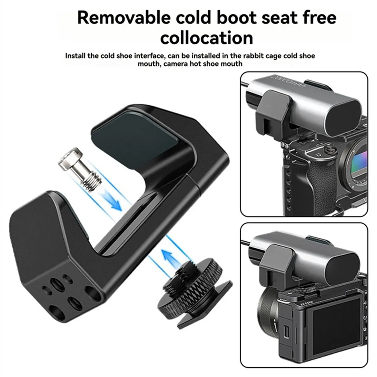 AAAE AA60-Universal Power Bank Mount Holder Cold Shoe Mount for 53Mm to 72Mm Power Supply for DSLR Camera Cage Battery Clamp