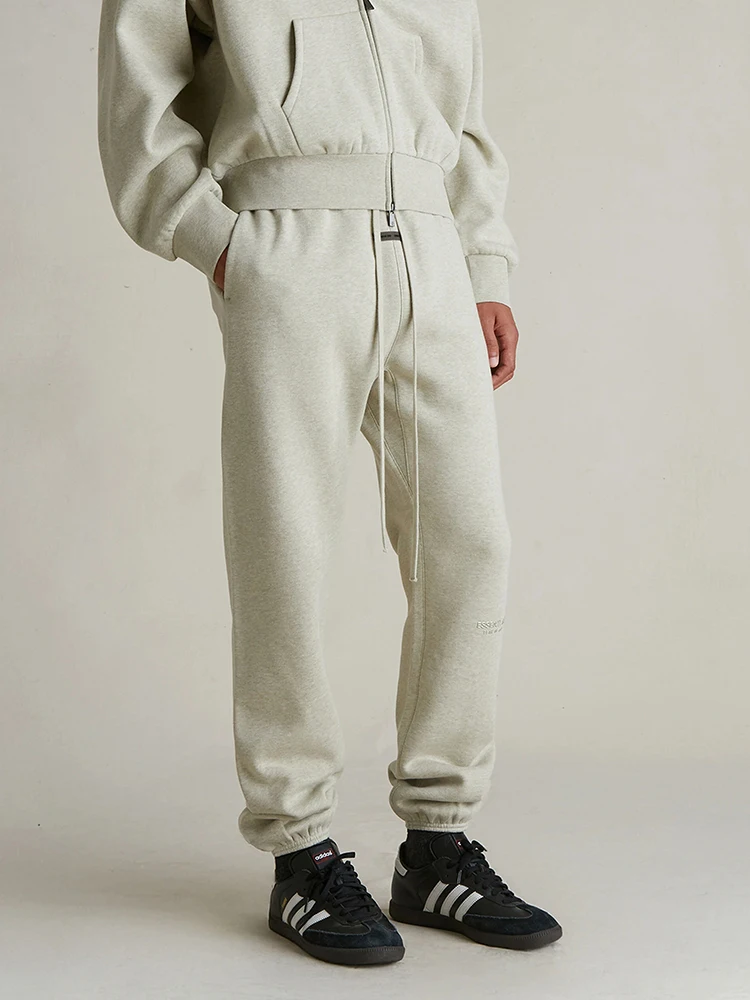 

Мужские брюки American Street Sle на подкладке с высокой талией, свободные длинные брюки с манжетами, повседневные хлопковые брюки на осень-зиму