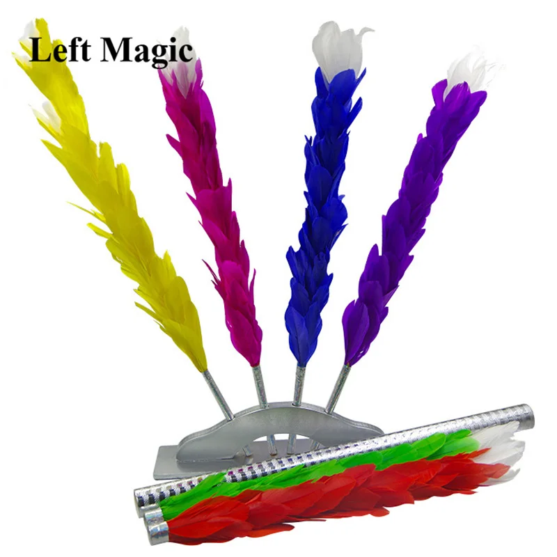 Color Changing Feather Duster Magic Tricks Wand Appearing Color Change Flower Stage Magia Wand Magie Illusion Gimmick Props