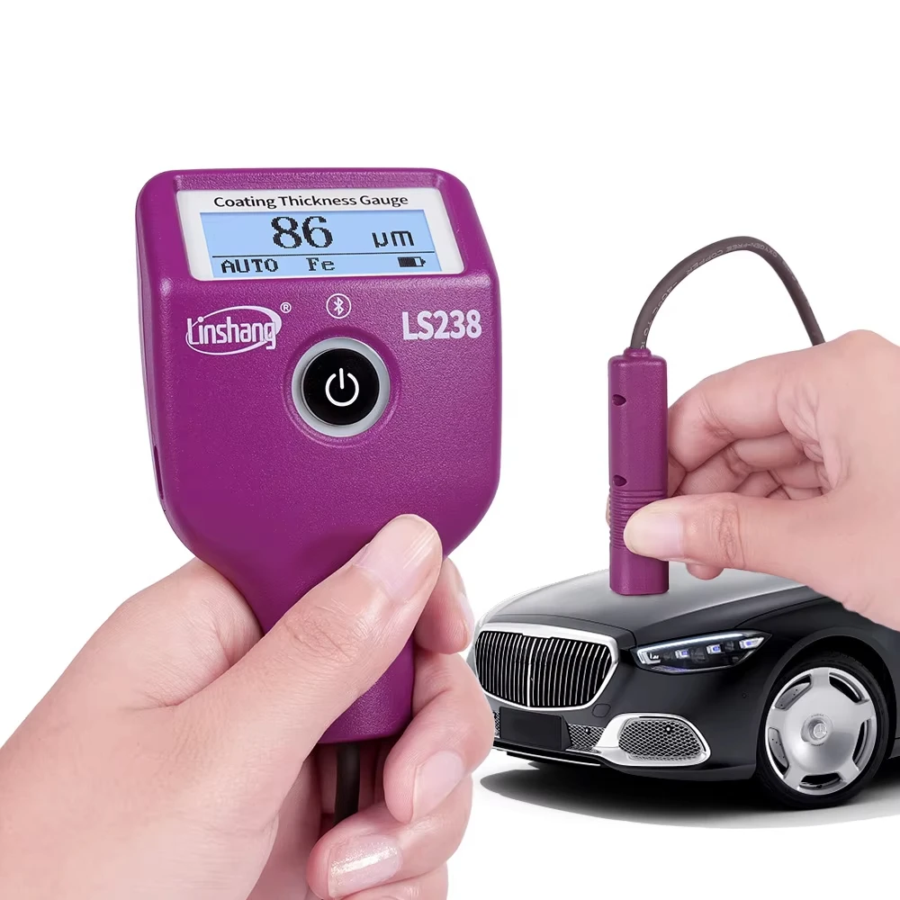 LS238 مقياس سمك الطلاء الرقمي 0.0-3500μm Fe/Al طلاء السيارات أداة قياس السمك مسبار صغير عالي الدقة