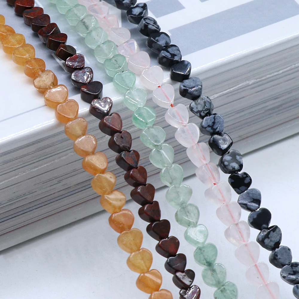 90-100PCS/1 Strand Natural Stone Beads Wholesale Rose Quartz Aventurine Heart Faceted Bead 4mm Jewelry Making DIY Accessories