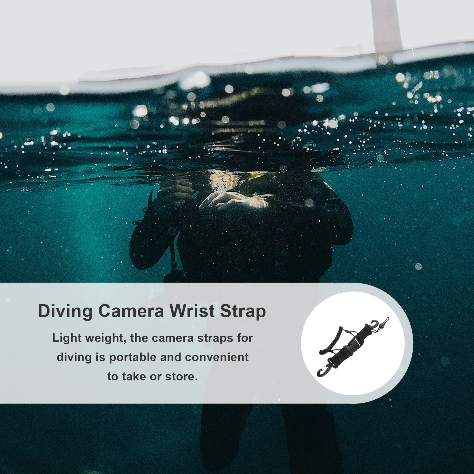 Diving Camera Lanyard Wrist Strap Anti-Lost Spring Design Heavy-Duty Plastic Cloth Construction Quick Release Hand Grip Strap