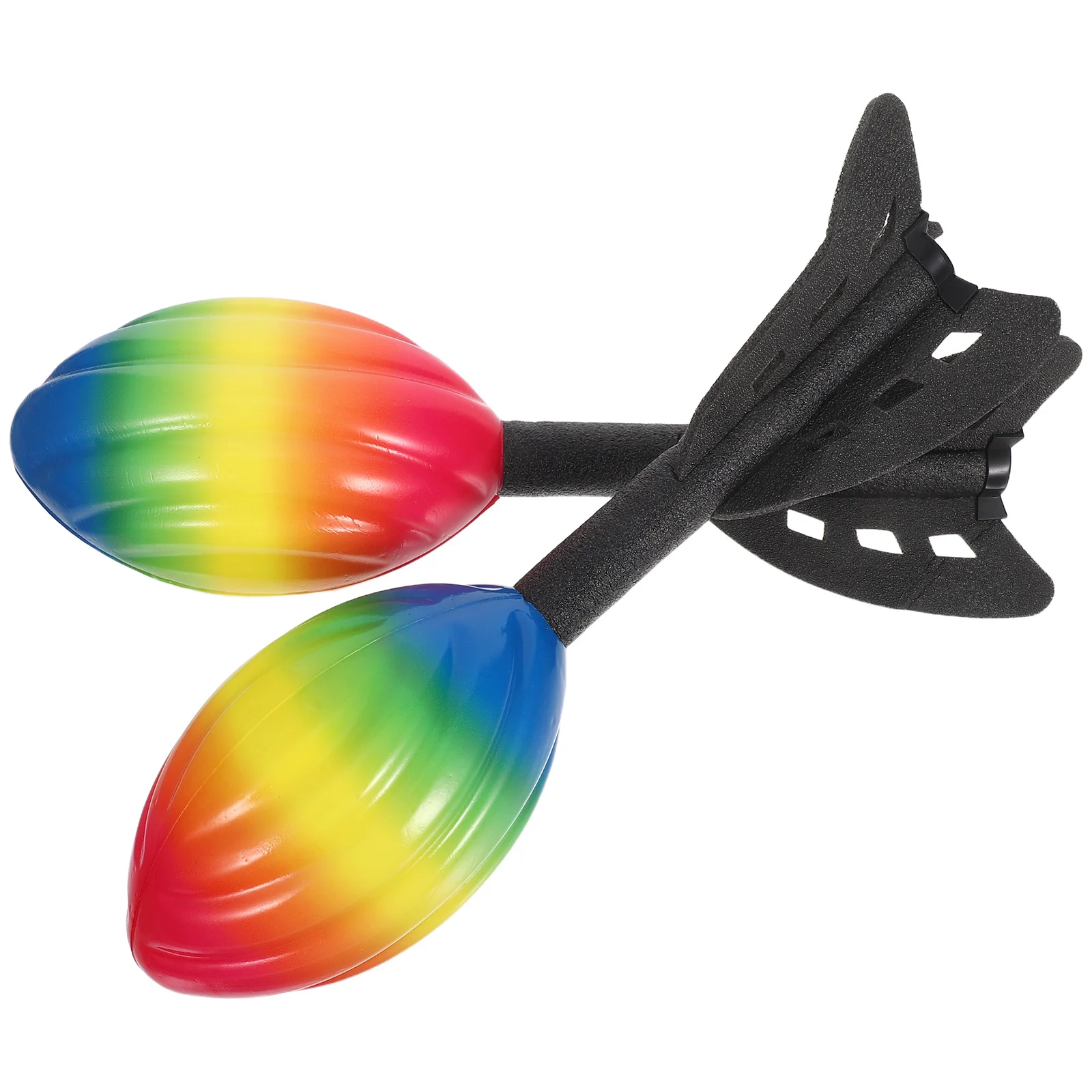 2 pçs brinquedo de bola voadora: crianças lançador de foguetes ao ar livre quintal praia jogo haste jogar festa favores para meninos meninas mini foguetes voadores