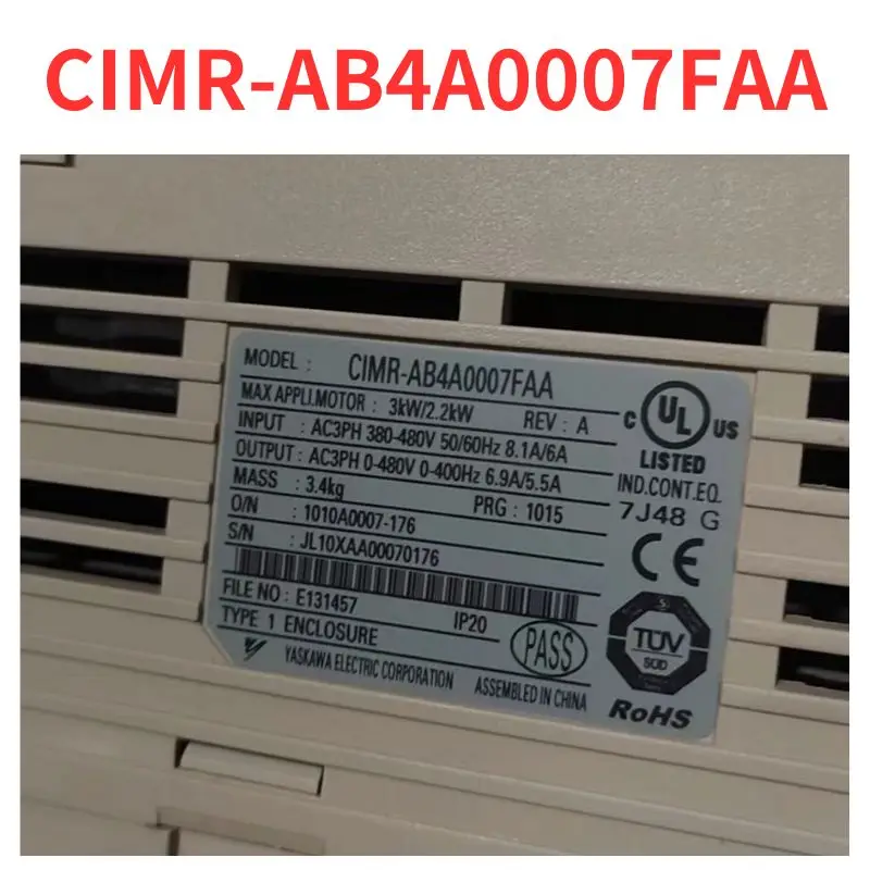 

90% new CIMR-AB4A0007FAA frequency converter tested OK