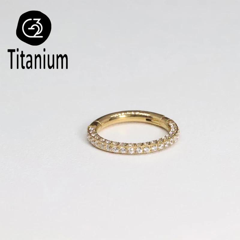 ASTM F136 G23 Titanium Piercing Septum Hoops High quality Earrings Nose Rings CZ Clicker Tragus Cartilage Helix Ear Body Jewelry