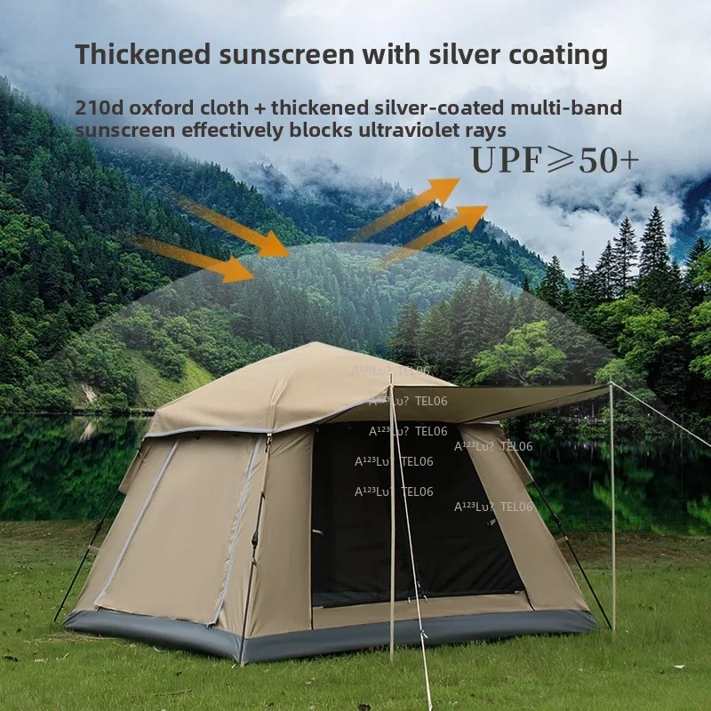 Reflective Tent Automatic Fold Camping Sun Shelter Rainproof Pop Up Instant Setup Outdoor Canopy