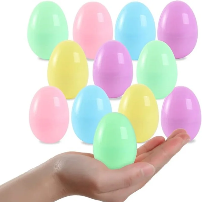 5pcs Fillable Easter Eggs Color Plastic Open Eggshell Candy Packing Box Easter Party Home Decoration Hunt Game Favor Kids Gift