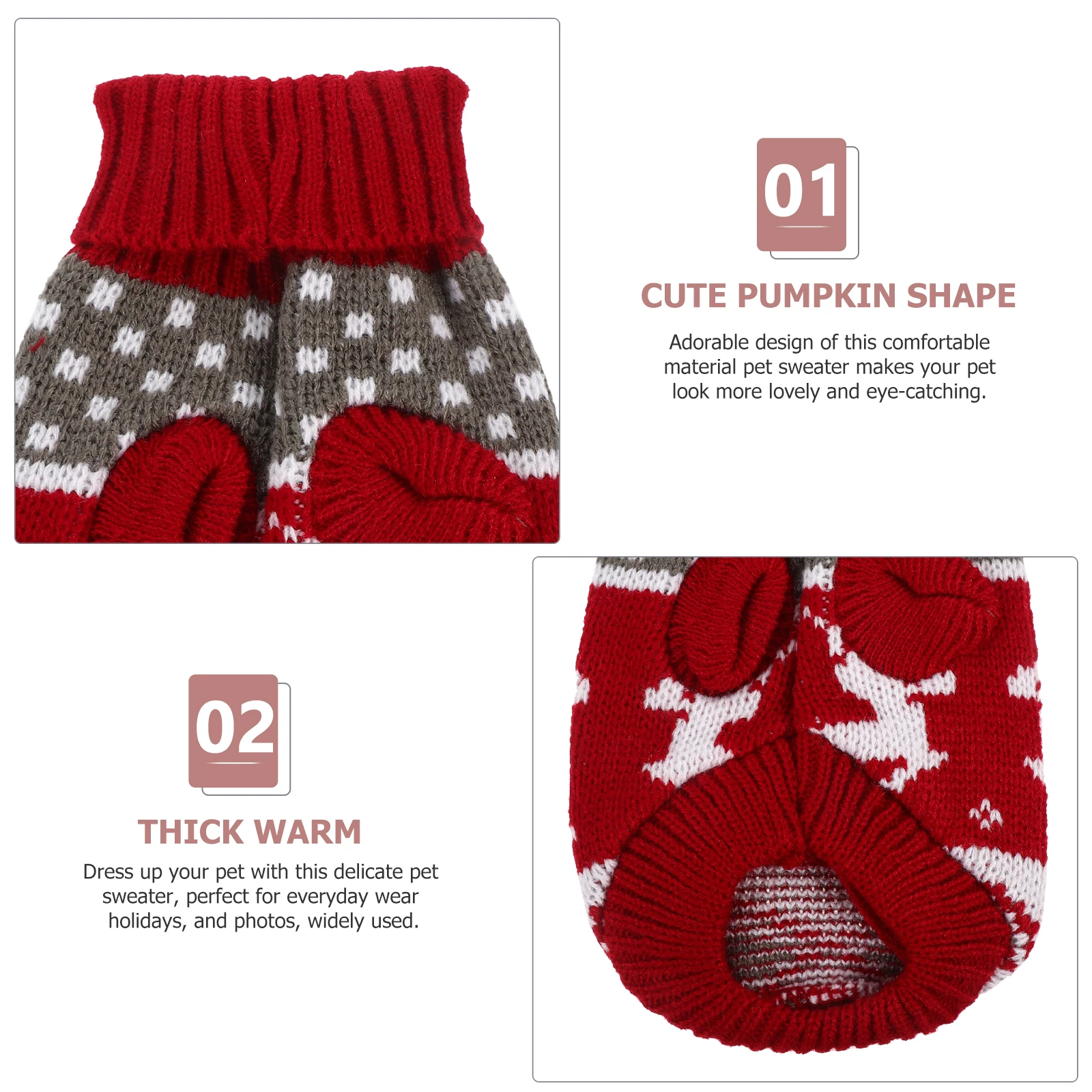 

Puppy Knitted Costume Christmas Dog Sweater for Winter Warm Soft Pet Clothing Adorable Dog Cat Xmas Outfit Puppy Knitted Costume