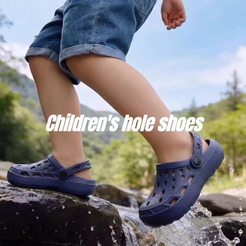 Leichte EVA-Hohlsandalen für Kinder, atmungsaktive Slip-On-Schuhe, verstellbarer Riemen, bequeme Freizeitschuhe für den Alltag. – Detail 1