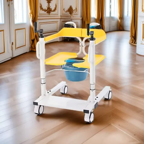 Portable multi-functional patient lift transfer chair, home bathroom lift chair, equipped with a walker and walker function.