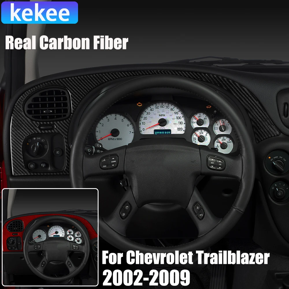 

Real Carbon Fiber Car Accessories Speedometer Trim Cover Soft Sticker For Chevrolet Trailblazer 2002 03 04 05 06 07 08 2009