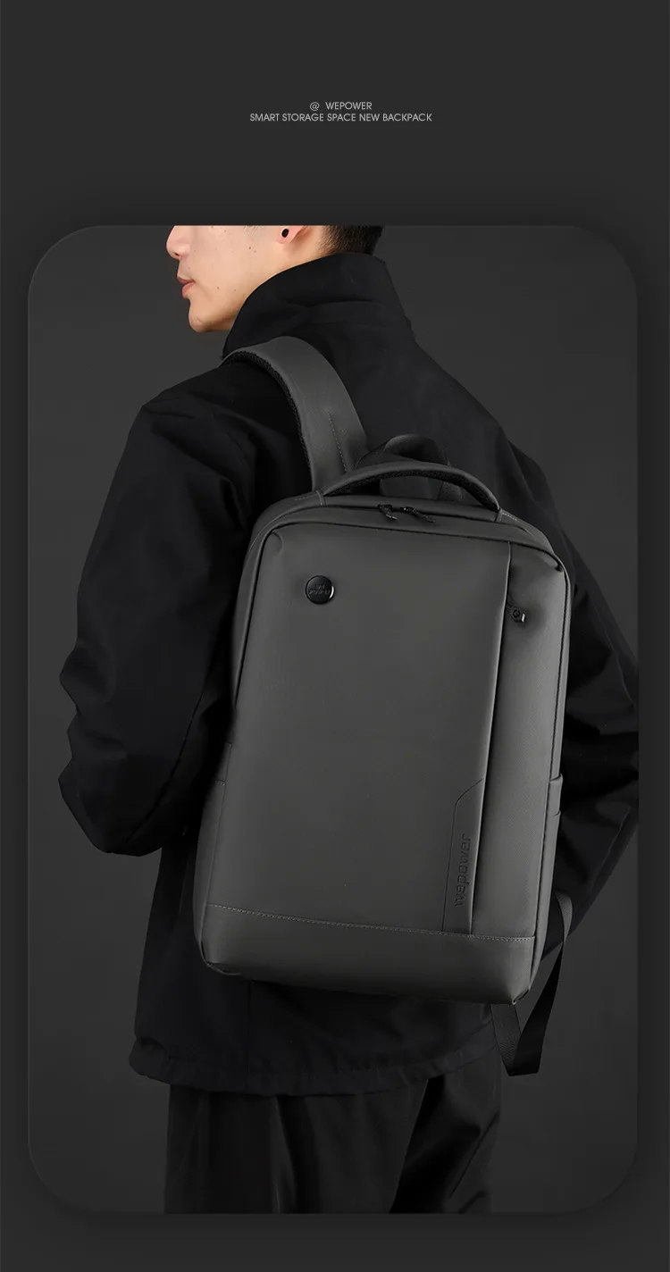 Business Water-Resistant Backpack for Men 14inch Laptop Bag Large Capacity Multi-Compartment Breathable Backpack Student Commuting Travel Bag in Black, Gray, and Blue