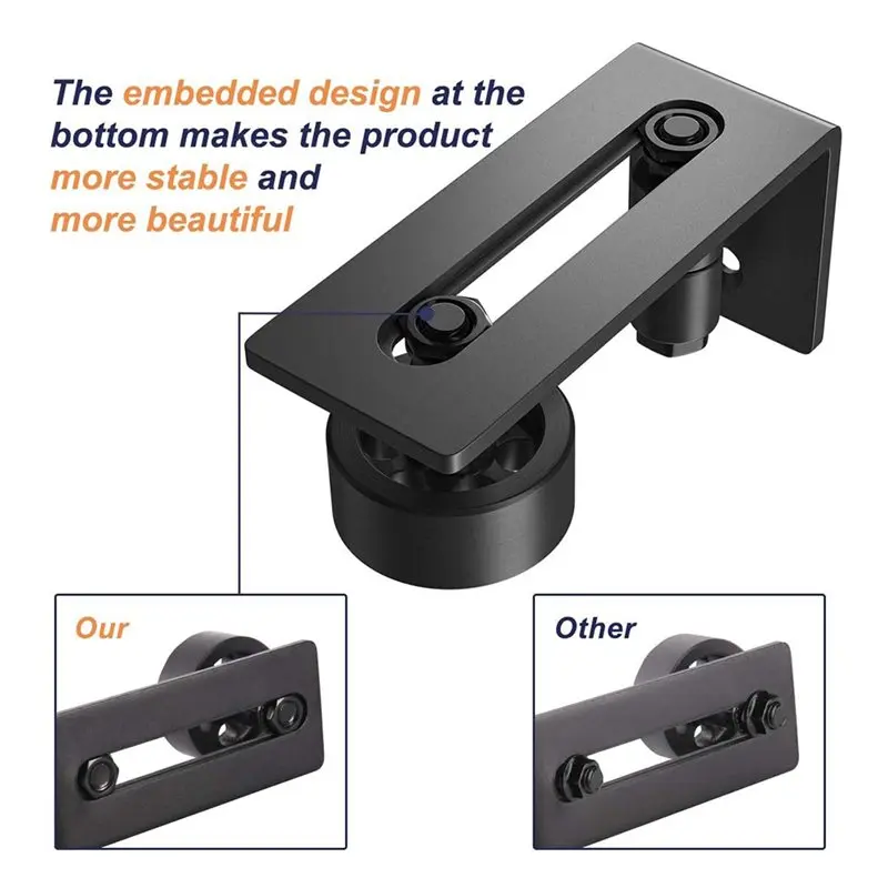 CQMF-For Diyers Floor Guide For Sliding Barn Door For Bottom Adjustable Roller 8 Setup Options Stay Roller