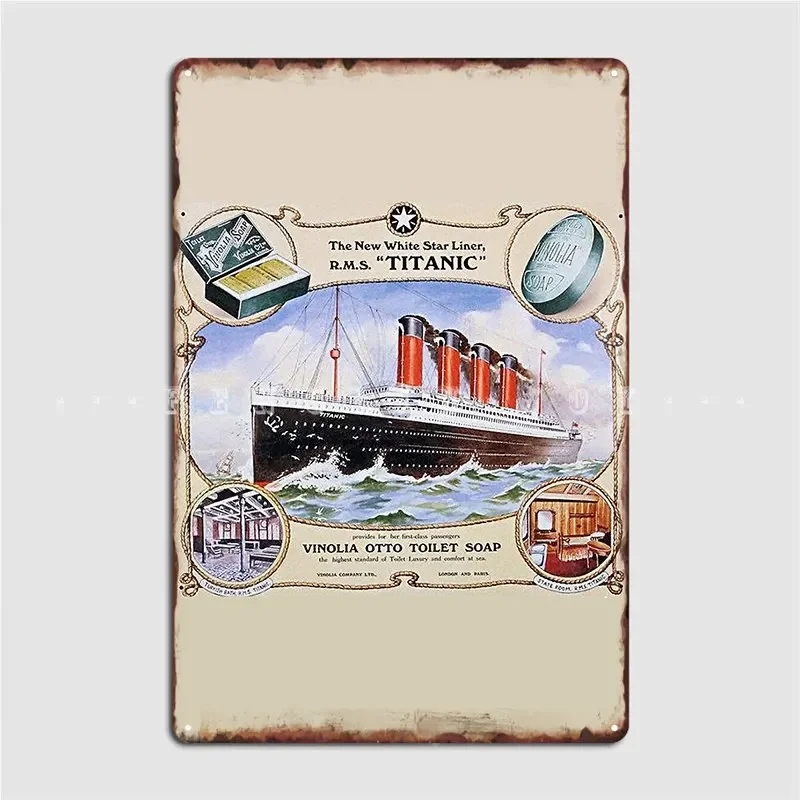 Titanic Of 1912 46 328 Grt Toilet Soap Advertisement Metal Plaque Poster Cinema Living Room Painting Décor Tin Sign Poster