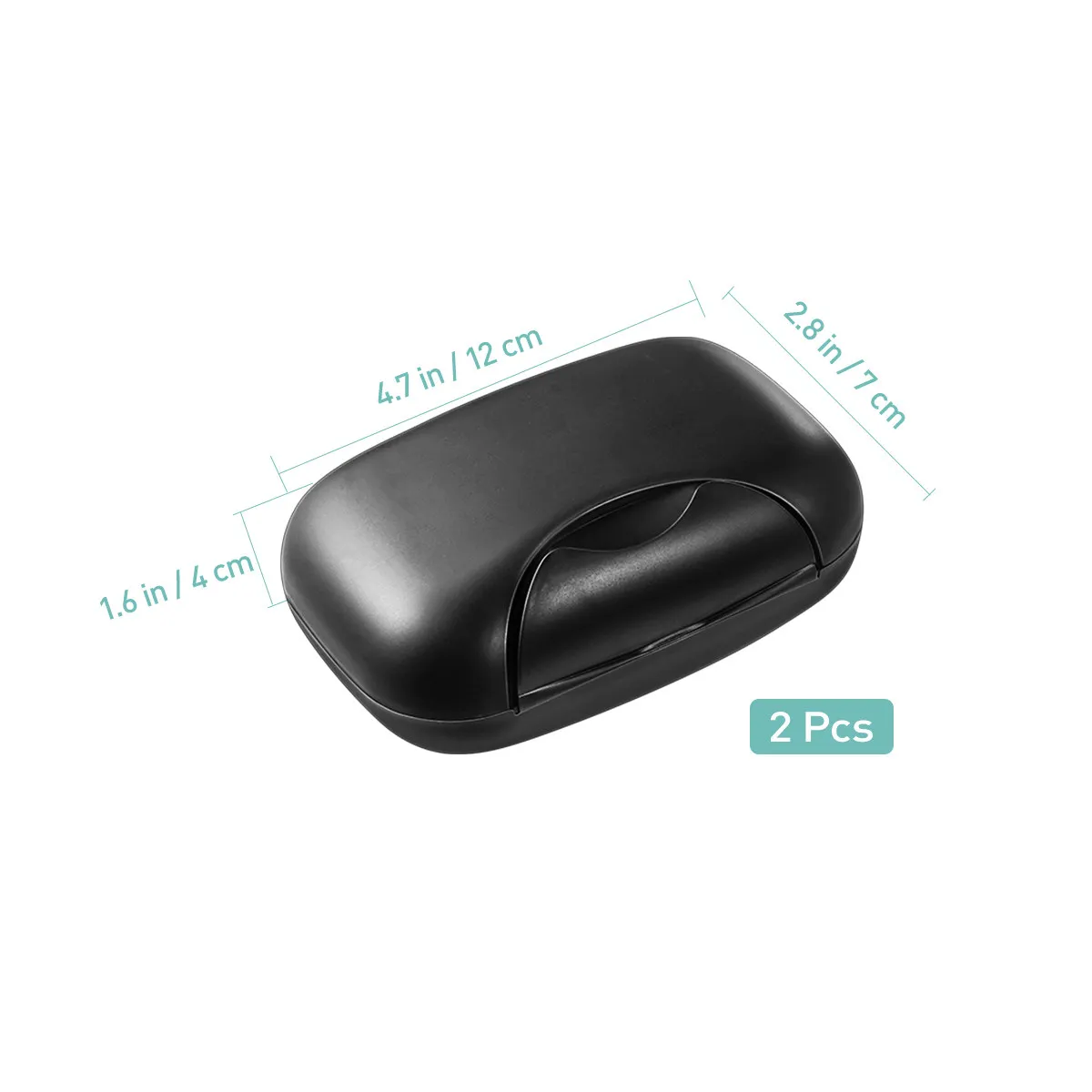 2Pcs Compact Portable Waterproof Sealing Soap Box Modern All-in-One Soap Dish with Anti-Slip Tray for Travel Gym Home Dorm
