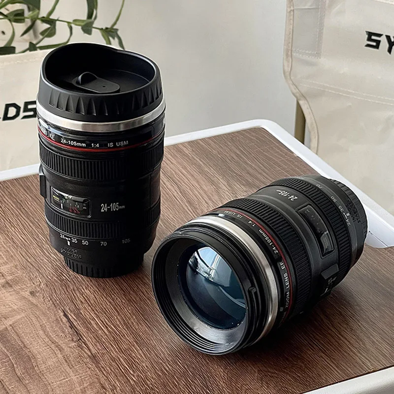 

Men's Photography-Themed Insulated Coffee Cup Camera Lens Water Bottle Personalized Single Reflex Design Beverage Flask
