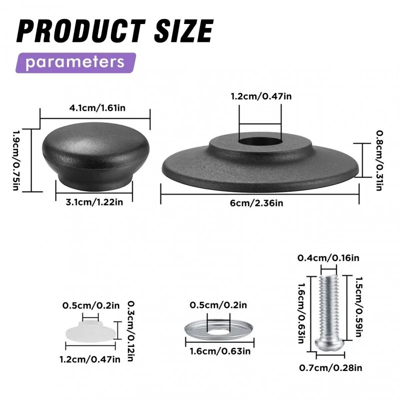 1Pc Heat-Resistant And Harmless Pot Lid Handle Replacement, Kitchen Cookware Accessory with Non-Slip Design, Easy Installation