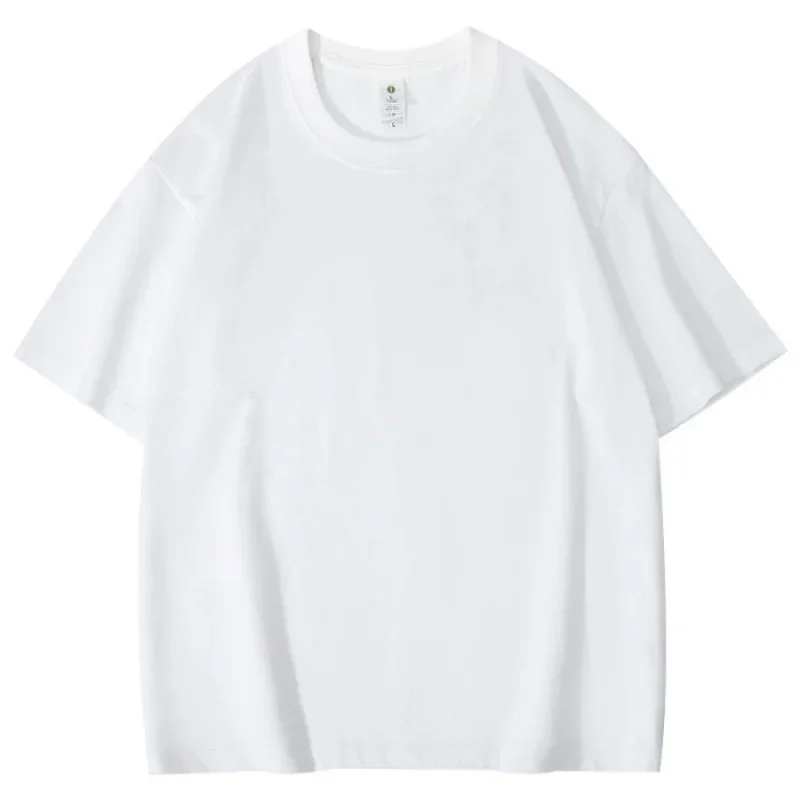 

Cotton Heavy Duty 260g Loose Undershirts Men's Casual Trendy Loose O-neck Short Sleeve T-shirts Male Clothes Summer New Tops