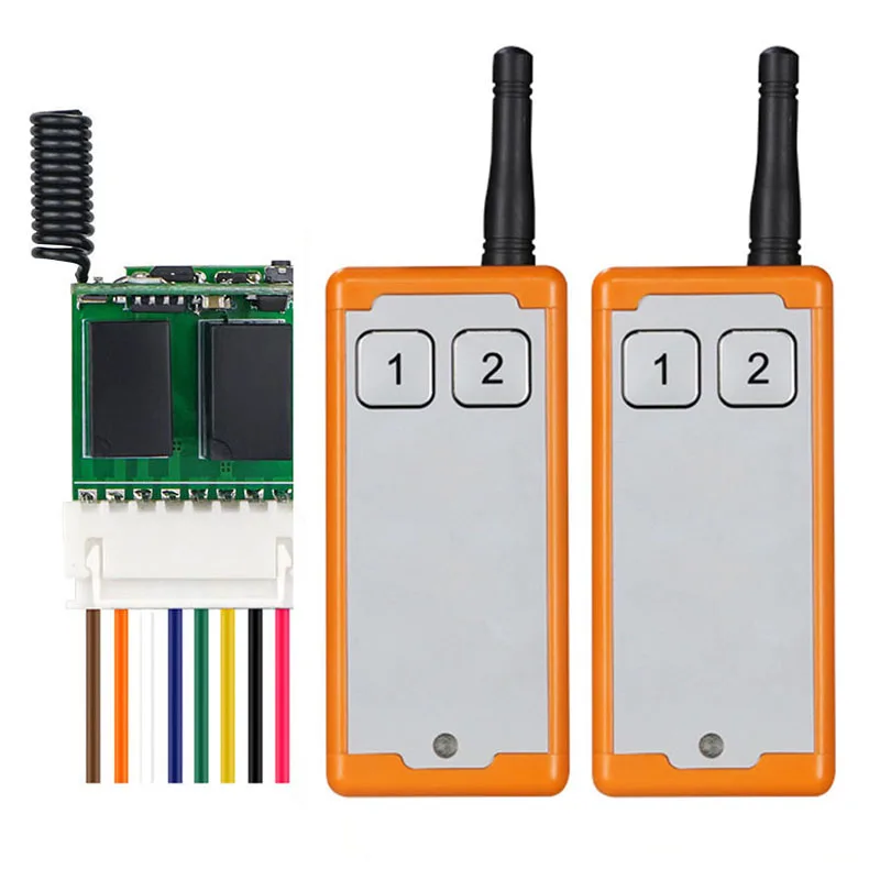 DC 3.7V 4.5V 5V 6V 7.4V 9V 12V Mini 2CH Radio Controller RF Wireless Relay Micro Remote Control Switch Transmitter & Receiver