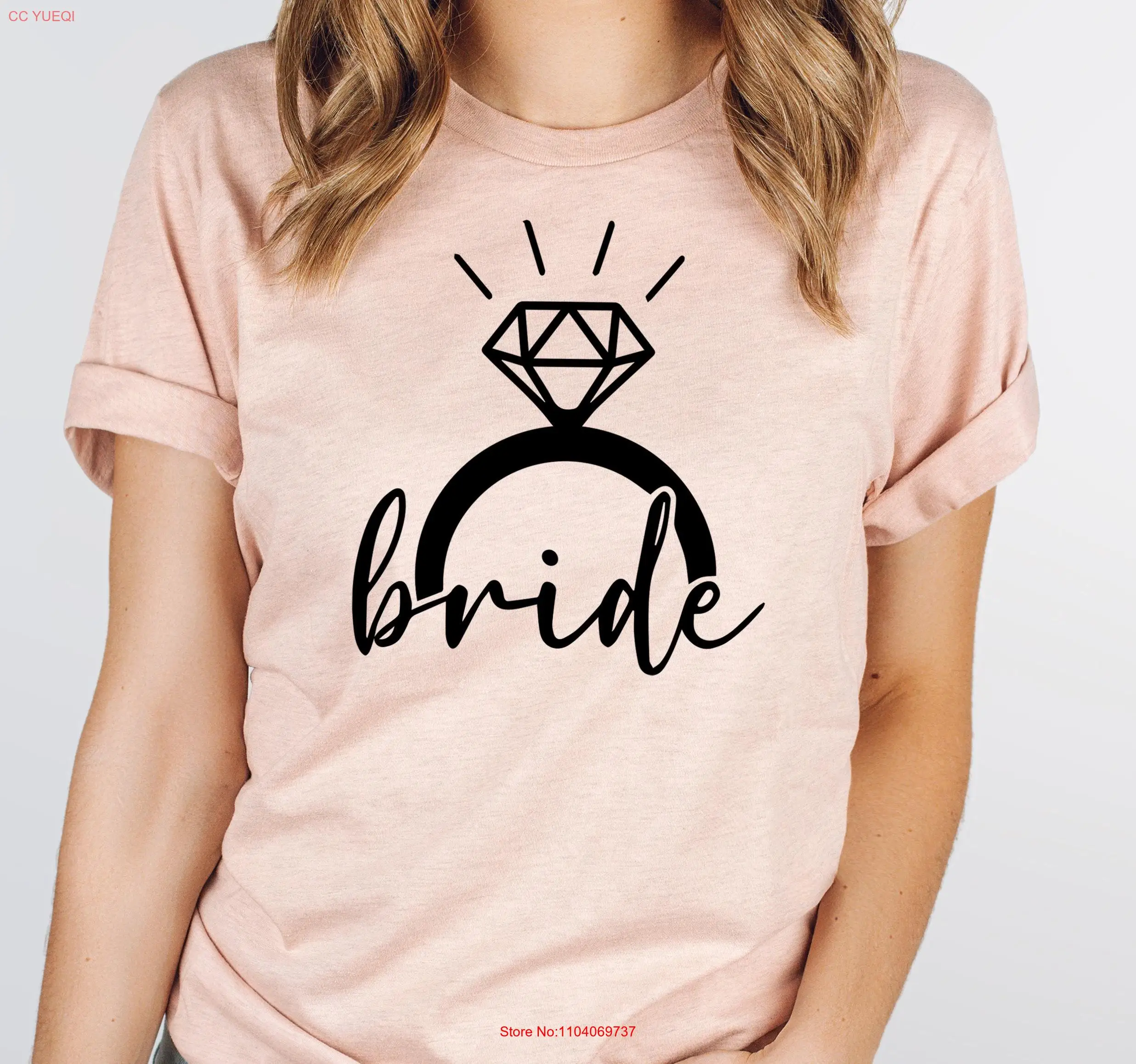 

Bride Ring T Shirt Wedding Party to Be Bridal Just Married Bachelorette AKR198 long or short sleeves